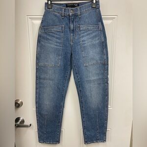 Veronica Beard Charlie Barrel leg Denim Jeans Sz 25/0 NEW